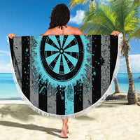 Custom Turquoise US Patriotic Darts Beach Blanket Blue American Flag Pattern - Grunge Paint Splatter - Wonder Print Shop