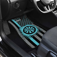 Custom Turquoise US Patriotic Darts Car Mats Blue American Flag Pattern - Grunge Paint Splatter - Wonder Print Shop