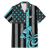 Custom Turquoise US Patriotic Darts Family Matching Mermaid Dress and Hawaiian Shirt Blue American Flag Pattern - Grunge Paint Splatter - Wonder Print Shop