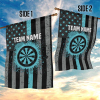 Custom Turquoise US Patriotic Darts Garden Flag Blue American Flag Pattern - Grunge Paint Splatter - Wonder Print Shop