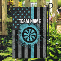 Custom Turquoise US Patriotic Darts Garden Flag Blue American Flag Pattern - Grunge Paint Splatter - Wonder Print Shop