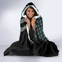 Custom Turquoise US Patriotic Darts Hooded Blanket Blue American Flag Pattern - Grunge Paint Splatter - Wonder Print Shop