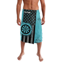 Custom Turquoise US Patriotic Darts Lavalava Blue American Flag Pattern - Grunge Paint Splatter - Wonder Print Shop