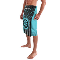 Custom Turquoise US Patriotic Darts Lavalava Blue American Flag Pattern - Grunge Paint Splatter - Wonder Print Shop