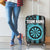 Custom Turquoise US Patriotic Darts Luggage Cover Blue American Flag Pattern - Grunge Paint Splatter - Wonder Print Shop