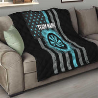 Custom Turquoise US Patriotic Darts Quilt Blue American Flag Pattern - Grunge Paint Splatter - Wonder Print Shop