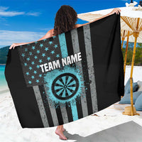 Custom Turquoise US Patriotic Darts Sarong Blue American Flag Pattern - Grunge Paint Splatter - Wonder Print Shop