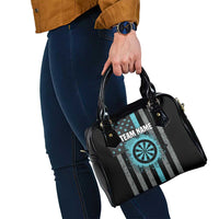 Custom Turquoise US Patriotic Darts Shoulder Handbag Blue American Flag Pattern - Grunge Paint Splatter - Wonder Print Shop