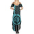 Custom Turquoise US Patriotic Darts Summer Maxi Dress Blue American Flag Pattern - Grunge Paint Splatter - Wonder Print Shop