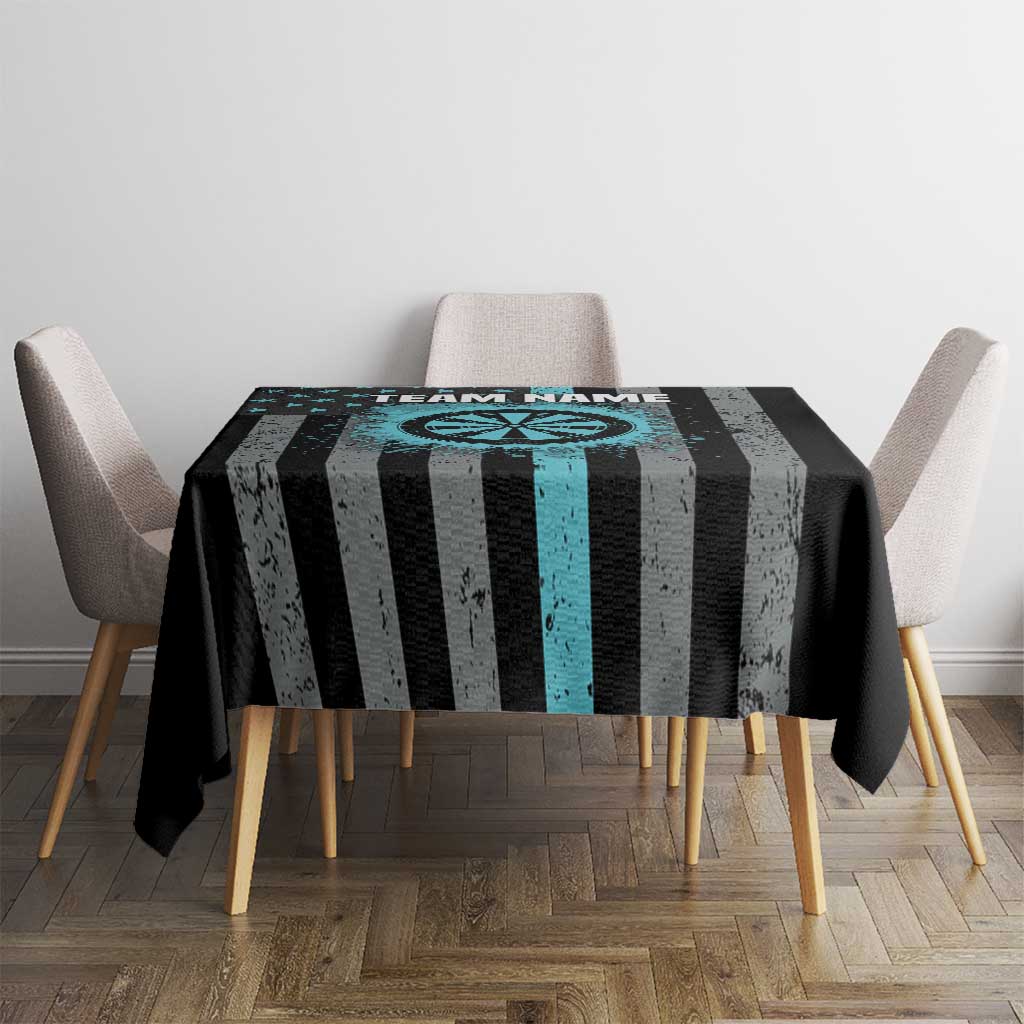Custom Turquoise US Patriotic Darts Tablecloth Blue American Flag Pattern - Grunge Paint Splatter - Wonder Print Shop