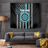 Custom Turquoise US Patriotic Darts Tapestry Blue American Flag Pattern - Grunge Paint Splatter - Wonder Print Shop