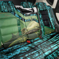 Flathead Catfish Custom Name Back Car Seat Cover Forest Silhouette and Green Blue Love Fishing Design - Wonder Print Shop