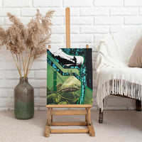 Flathead Catfish Custom Name Canvas Wall Art Forest Silhouette and Green Blue Love Fishing Design - Wonder Print Shop
