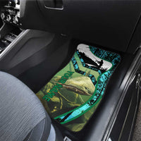 Flathead Catfish Custom Name Car Mats Forest Silhouette and Green Blue Love Fishing Design - Wonder Print Shop