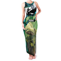 Flathead Catfish Custom Name Family Matching Tank Maxi Dress and Hawaiian Shirt Forest Silhouette and Green Blue Love Fishing Design - Wonder Print Shop