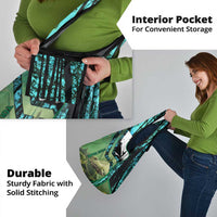 Flathead Catfish Custom Name Grocery Bag Forest Silhouette and Green Blue Love Fishing Design - Wonder Print Shop