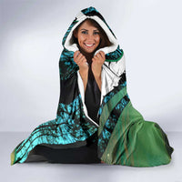 Flathead Catfish Custom Name Hooded Blanket Forest Silhouette and Green Blue Love Fishing Design - Wonder Print Shop