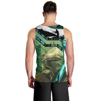 Flathead Catfish Custom Name Men Tank Top Forest Silhouette and Green Blue Love Fishing Design - Wonder Print Shop
