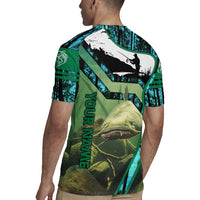 Flathead Catfish Custom Name Rugby Jersey Forest Silhouette and Green Blue Love Fishing Design - Wonder Print Shop