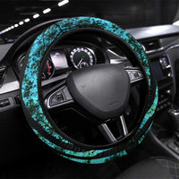 Flathead Catfish Name Steering Wheel Cover Forest Silhouette and Green Blue Love Fishing Design - Wonder Print Shop