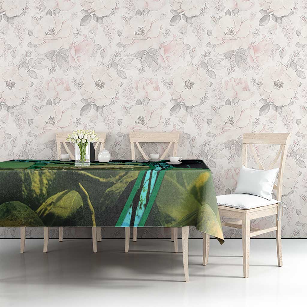 Flathead Catfish Custom Name Tablecloth Forest Silhouette and Green Blue Love Fishing Design - Wonder Print Shop