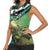 Flathead Catfish Custom Name Women Sleeveless Polo Shirt Forest Silhouette and Green Blue Love Fishing Design - Wonder Print Shop
