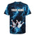 Personalized Bowling Ball Strike Graphic Rugby Jersey Blue Lightning Storm and Electric Energy - Wonder Print Shop