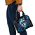 Personalized Bowling Ball Strike Graphic Shoulder Handbag Blue Lightning Storm and Electric Energy - Wonder Print Shop