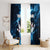 Personalized Bowling Ball Strike Graphic Window Curtain Blue Lightning Storm and Electric Energy - Wonder Print Shop