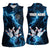 Personalized Bowling Ball Strike Graphic Women Sleeveless Polo Shirt Blue Lightning Storm and Electric Energy - Wonder Print Shop