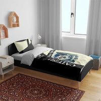 Catfish Fishing Customize Name Bedding Set Splash Effect and Black Cream Split Design - Wonder Print Shop