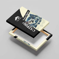 Catfish Fishing Customize Name Canvas Wall Art Splash Effect and Black Cream Split Design - Wonder Print Shop