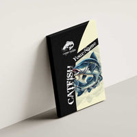 Catfish Fishing Customize Name Canvas Wall Art Splash Effect and Black Cream Split Design - Wonder Print Shop