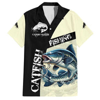 Catfish Fishing Customize Name Family Matching Long Sleeve Bodycon Dress and Hawaiian Shirt Splash Effect and Black Cream Split Design - Wonder Print Shop