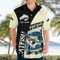 Catfish Fishing Customize Name Hawaiian Shirt Splash Effect and Black Cream Split Design - Wonder Print Shop