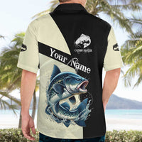 Catfish Fishing Customize Name Hawaiian Shirt Splash Effect and Black Cream Split Design - Wonder Print Shop
