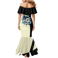 Catfish Fishing Customize Name Mermaid Dress Splash Effect and Black Cream Split Design - Wonder Print Shop