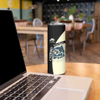 Catfish Fishing Customize Name Skinny Tumbler Splash Effect and Black Cream Split Design - Wonder Print Shop