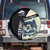 Catfish Fishing Customize Name Spare Tire Cover Splash Effect and Black Cream Split Design - Wonder Print Shop