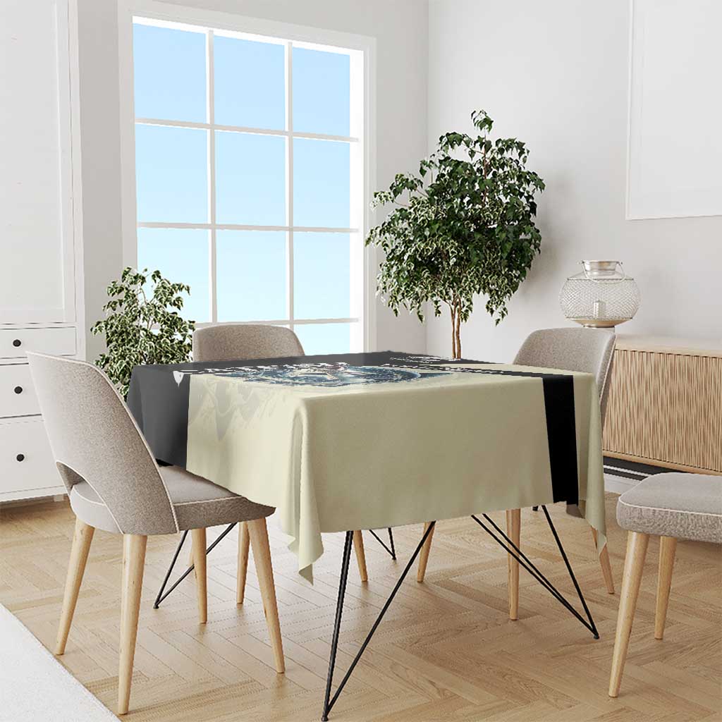 Catfish Fishing Customize Name Tablecloth Splash Effect and Black Cream Split Design - Wonder Print Shop