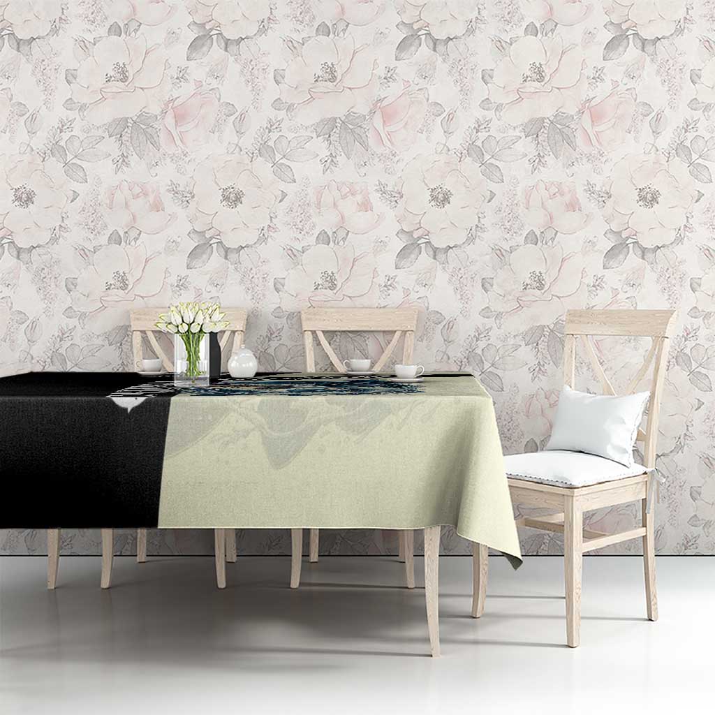 Catfish Fishing Customize Name Tablecloth Splash Effect and Black Cream Split Design - Wonder Print Shop