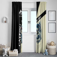 Catfish Fishing Customize Name Window Curtain Splash Effect and Black Cream Split Design - Wonder Print Shop