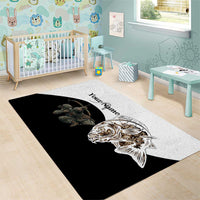 Carp Hunter Bowfishing Customize Name Area Rug Camouflage Archer Graphic and Black White Split Layout - Wonder Print Shop