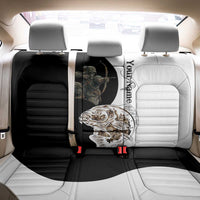 Carp Hunter Bowfishing Customize Name Back Car Seat Cover Camouflage Archer Graphic and Black White Split Layout - Wonder Print Shop