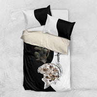 Carp Hunter Bowfishing Customize Name Bedding Set Camouflage Archer Graphic and Black White Split Layout - Wonder Print Shop