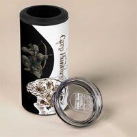 Carp Hunter Bowfishing Customize Name 4 in 1 Can Cooler Tumbler Camouflage Archer Graphic and Black White Split Layout - Wonder Print Shop