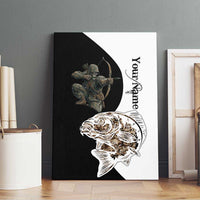 Carp Hunter Bowfishing Customize Name Canvas Wall Art Camouflage Archer Graphic and Black White Split Layout - Wonder Print Shop
