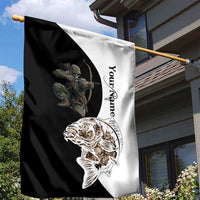 Carp Hunter Bowfishing Customize Name Garden Flag Camouflage Archer Graphic and Black White Split Layout - Wonder Print Shop