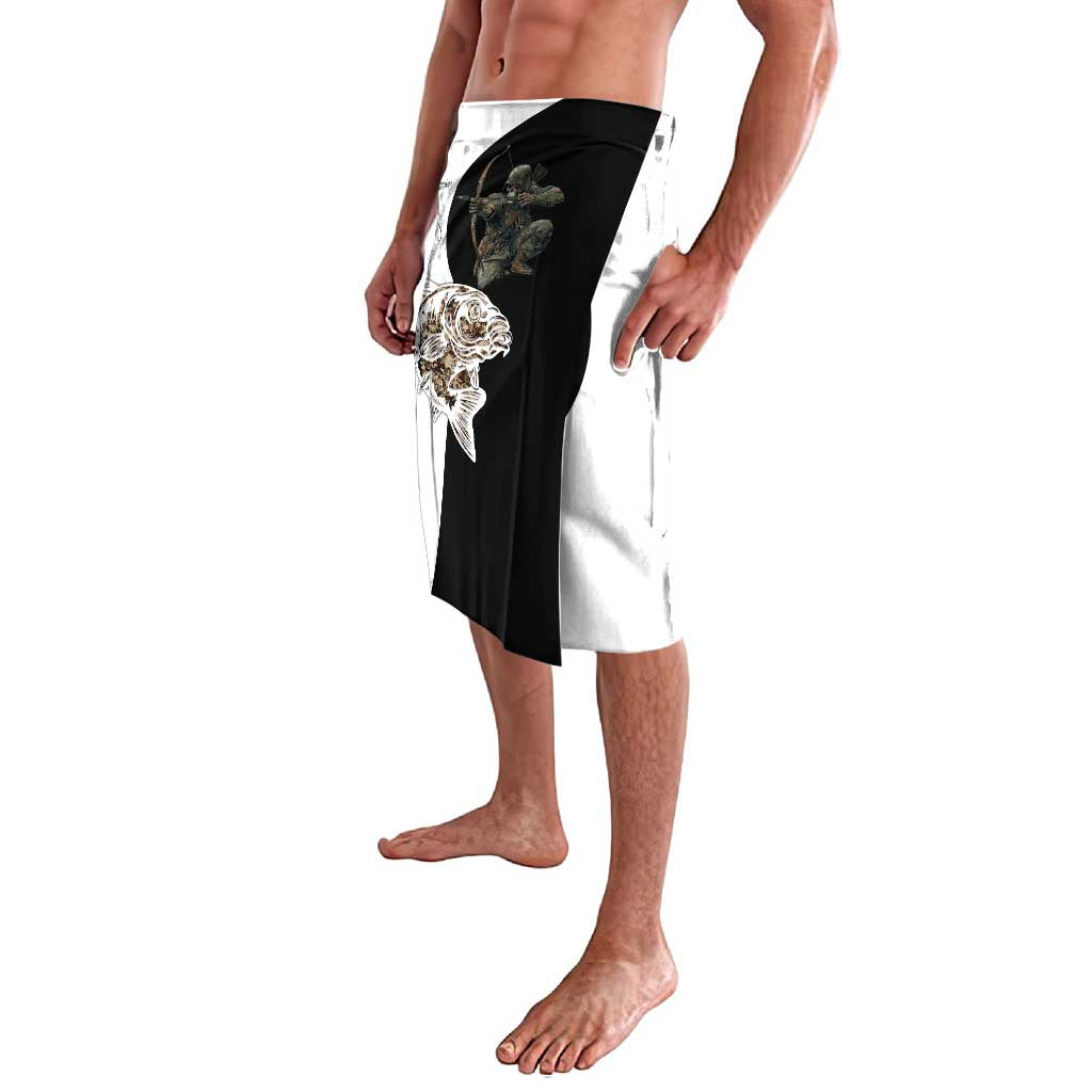 Carp Hunter Bowfishing Customize Name Lavalava Camouflage Archer Graphic and Black White Split Layout - Wonder Print Shop