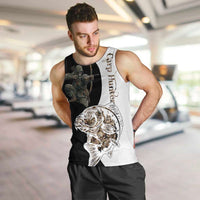 Carp Hunter Bowfishing Customize Name Men Tank Top Camouflage Archer Graphic and Black White Split Layout - Wonder Print Shop